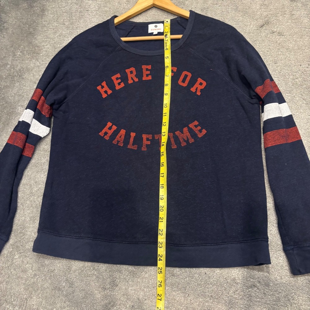 Sundry Here For Halftime Graphic Sweatshirt Navy Blue Size 3 Medium - Picture 7 of 7